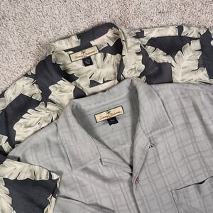 (Lot Of 2) Tommy Bahama Medium 100% Silk Camp Shirts Mens